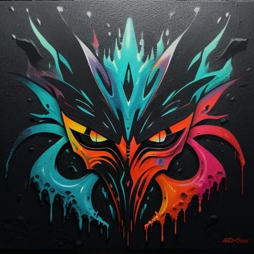 Intricate Lava Squid Masterpiece in Vibrant Street Art