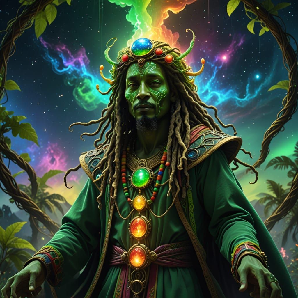 Rasta Alien Master in Surreal Digital Art