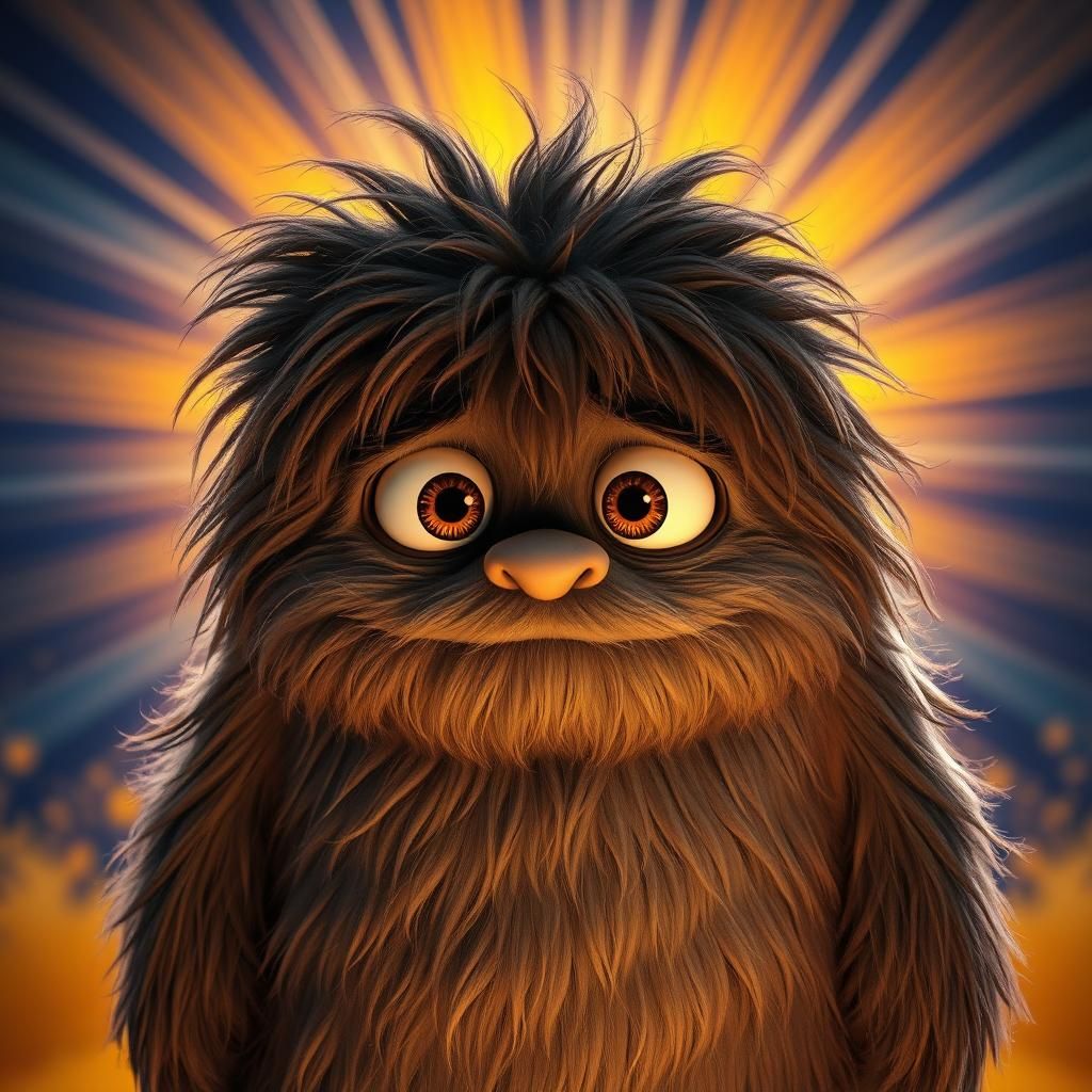 Big, Lovable Monster in Whimsical Nighttime Scene