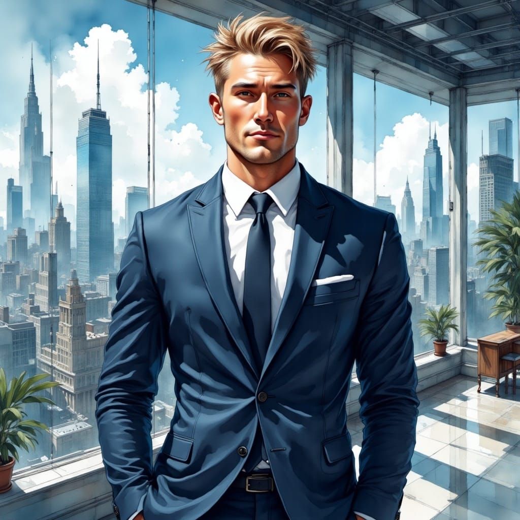 blond male businessman