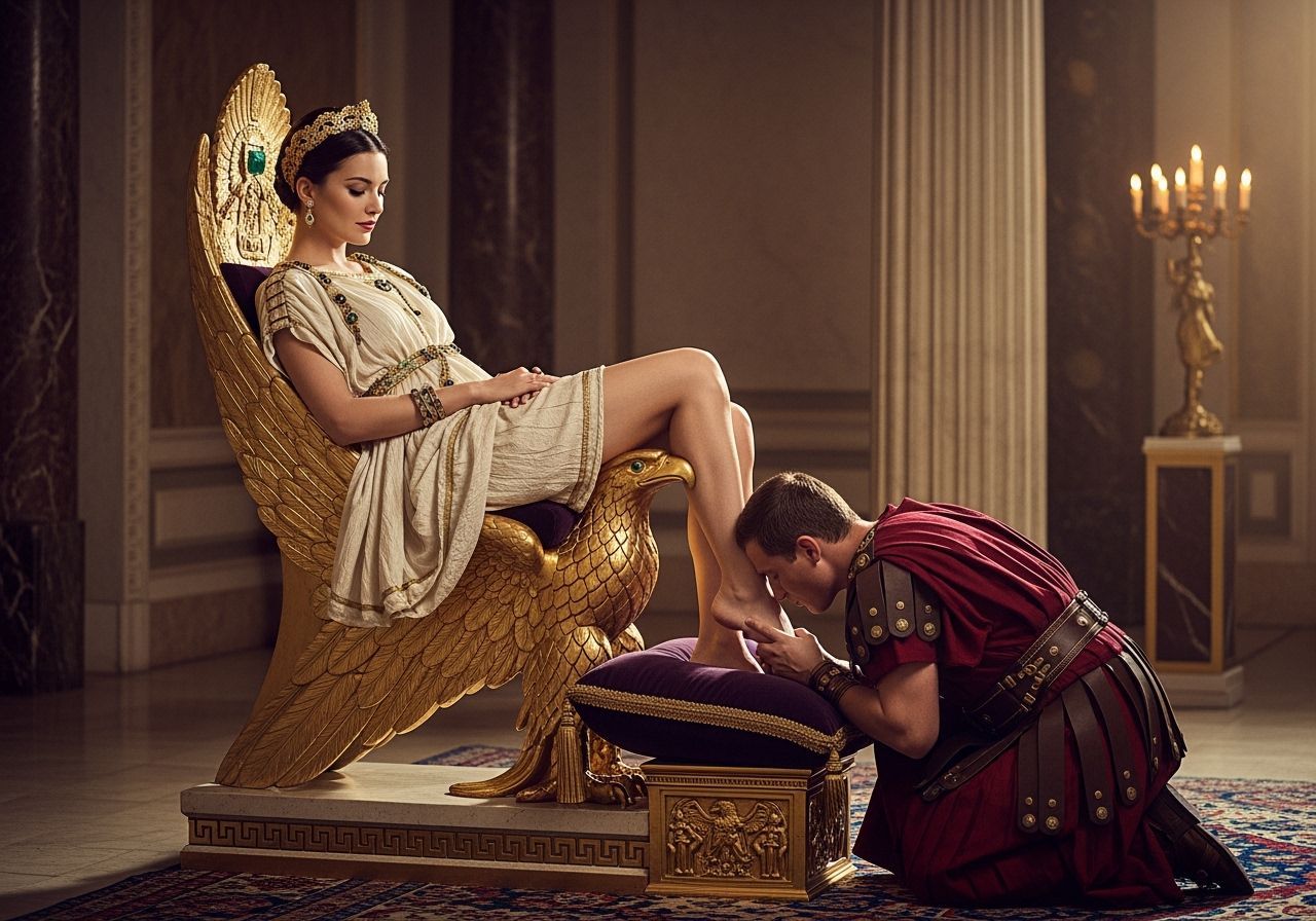 Roman Empress on Gold Eagle Throne