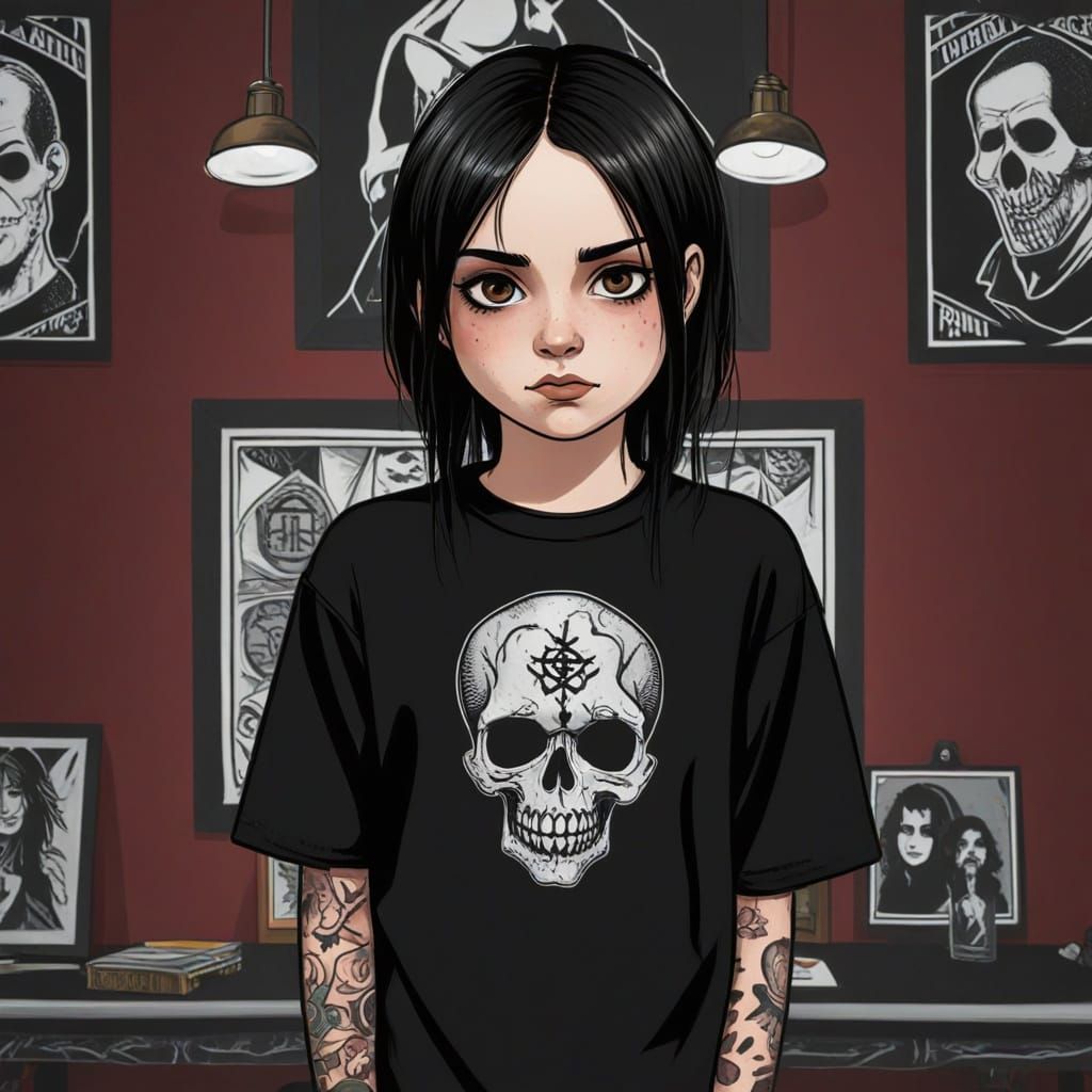 Ethereal Emo Goth Cartoon Abandoned House