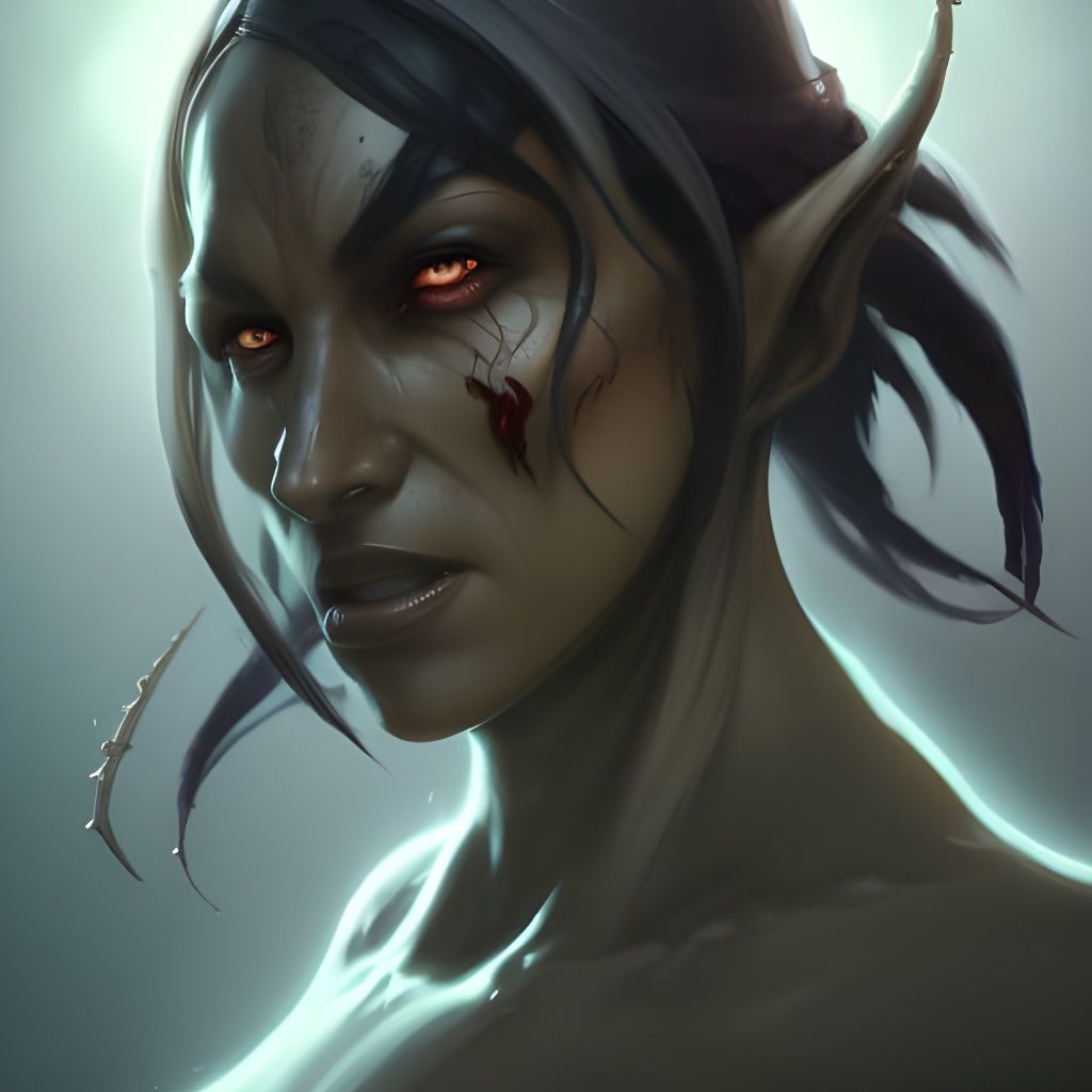 Dark Elf Horror Figure, Inspired by Greg Rutkowski's Concept...