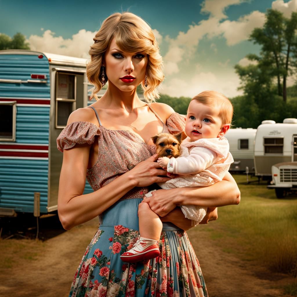 Rural Goddess in Disguise, Holding Baby, Whimsical Trailer P...