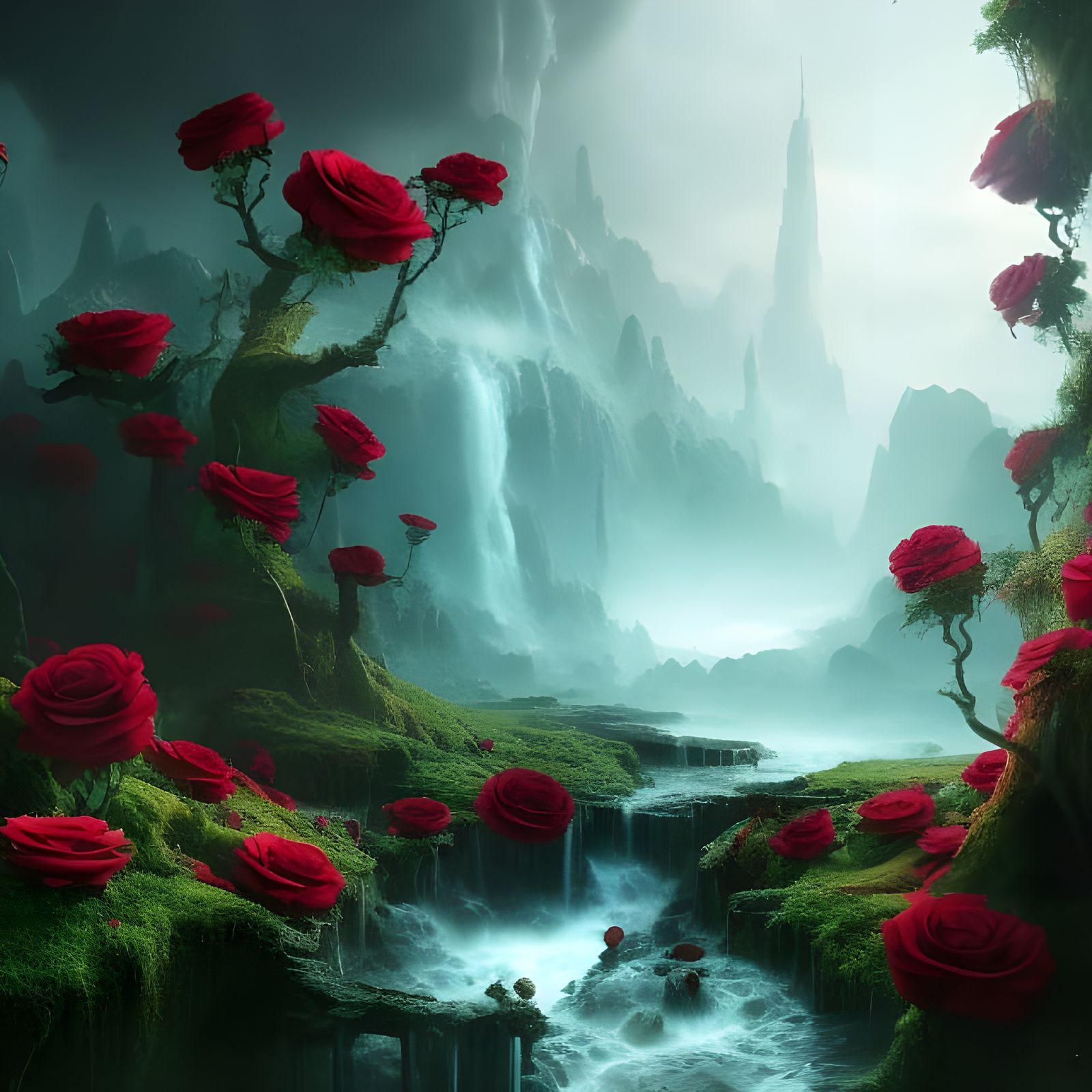 Red Rose Waterfall