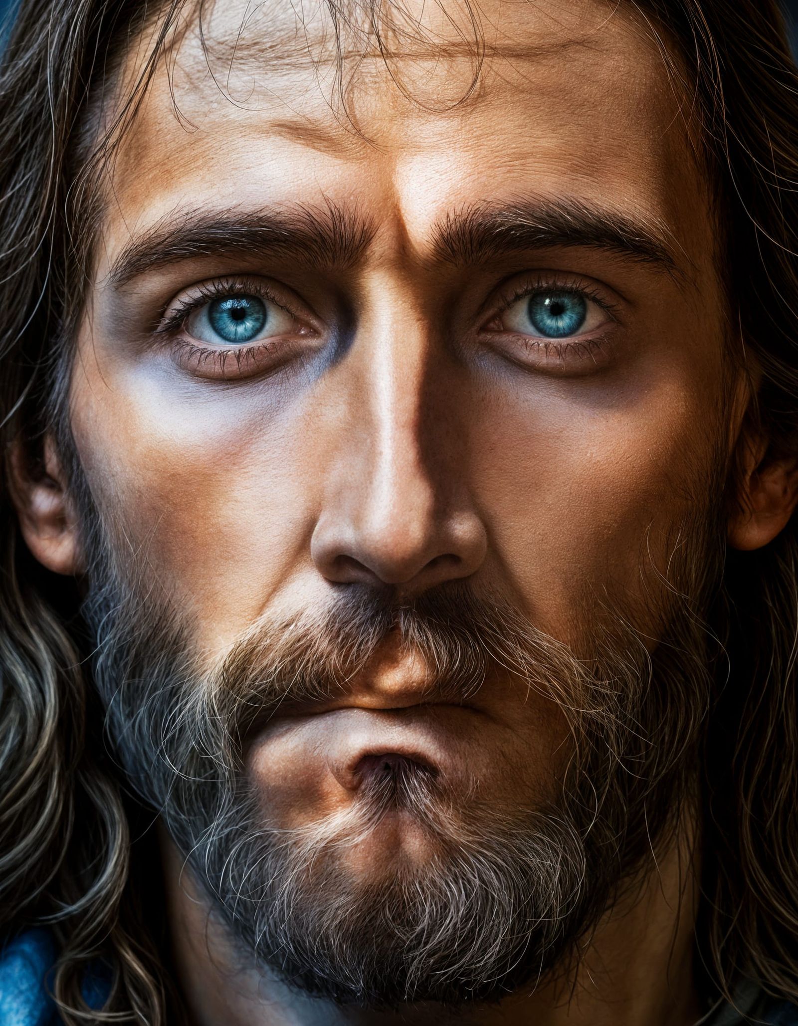 Merciful Jesus Christ with Sinners in a Humble Attitude