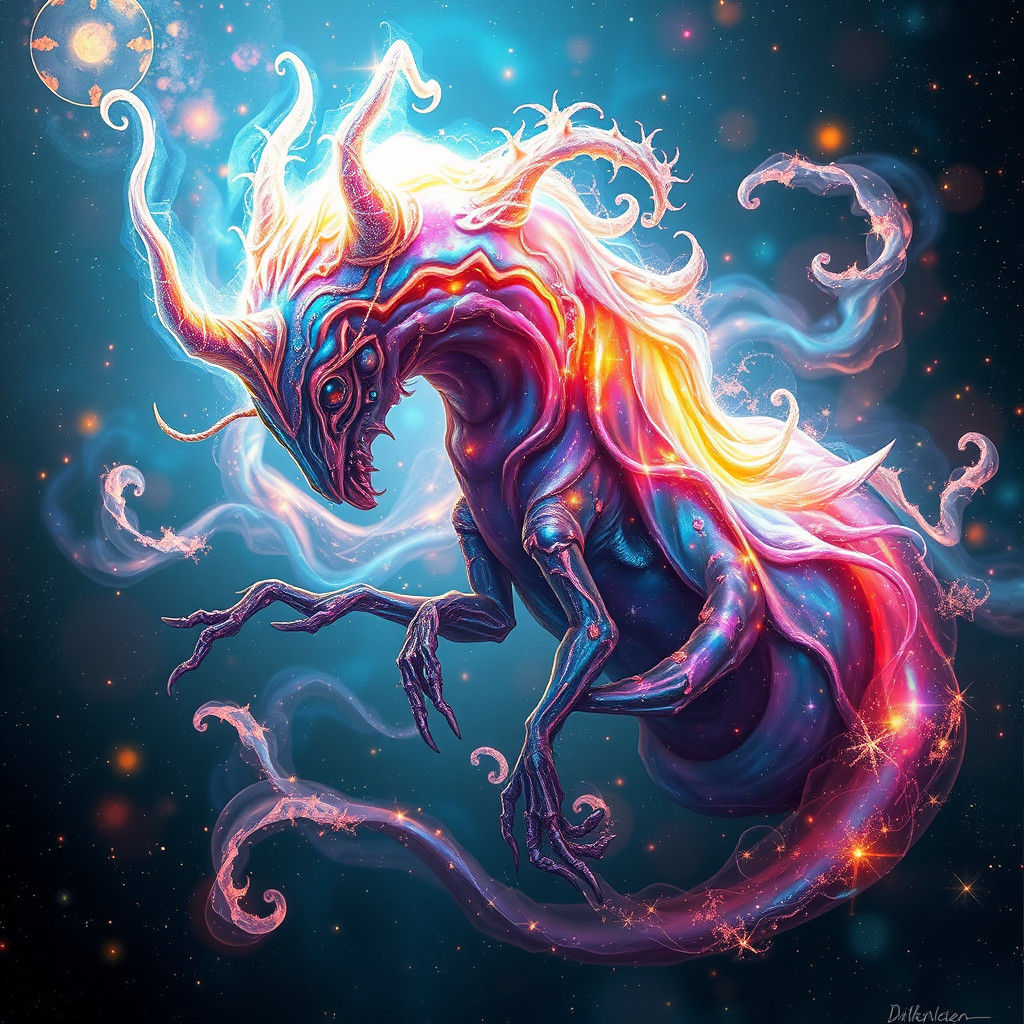 Cosmic Dreamscape in Vibrant Iridescent Hues