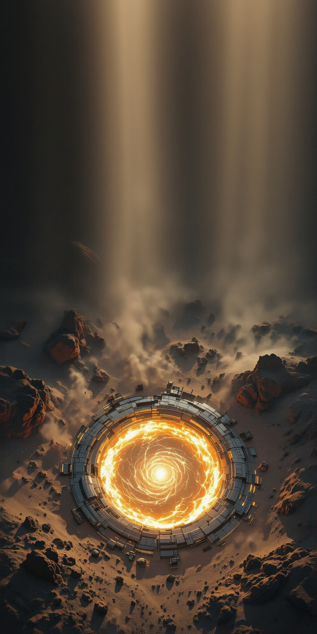 Sci-Fi Battle Map: Portal in Desert Landscape