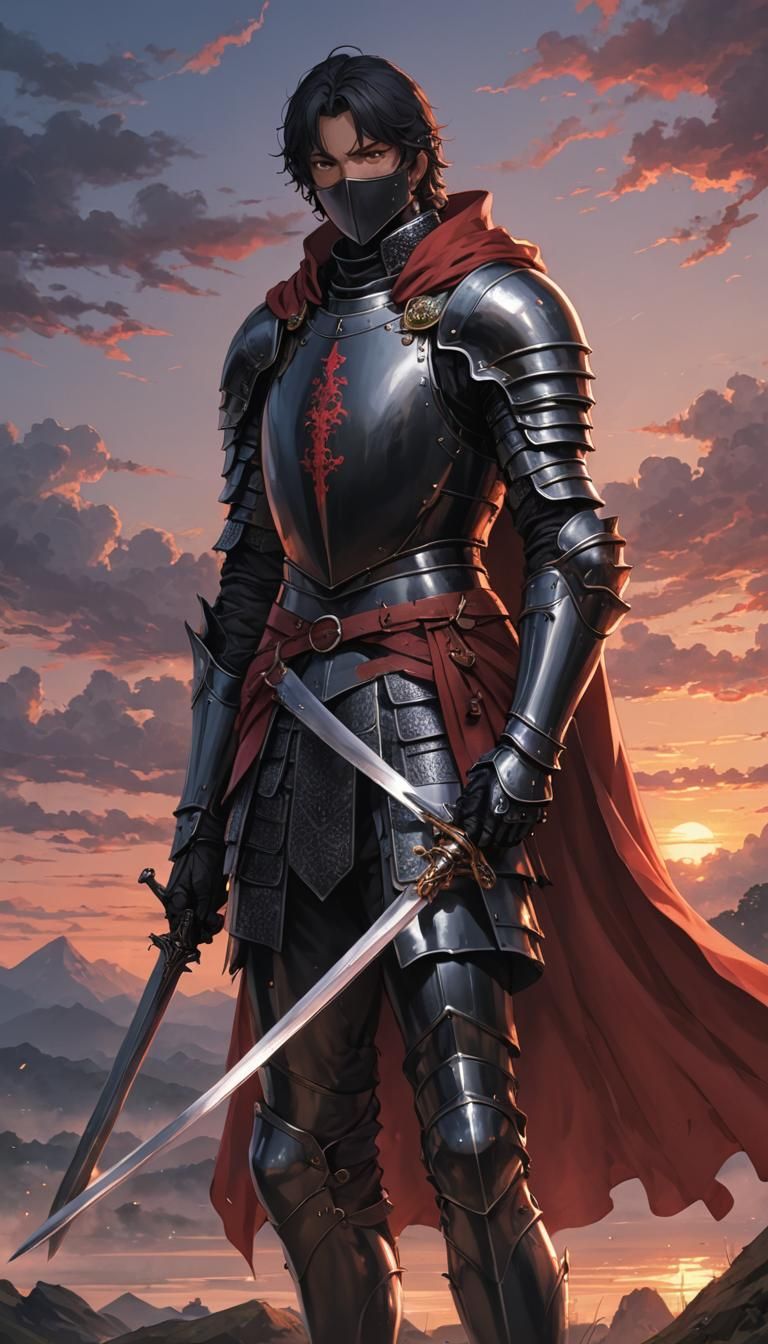 Majestic Black Knight in Sunset Glory