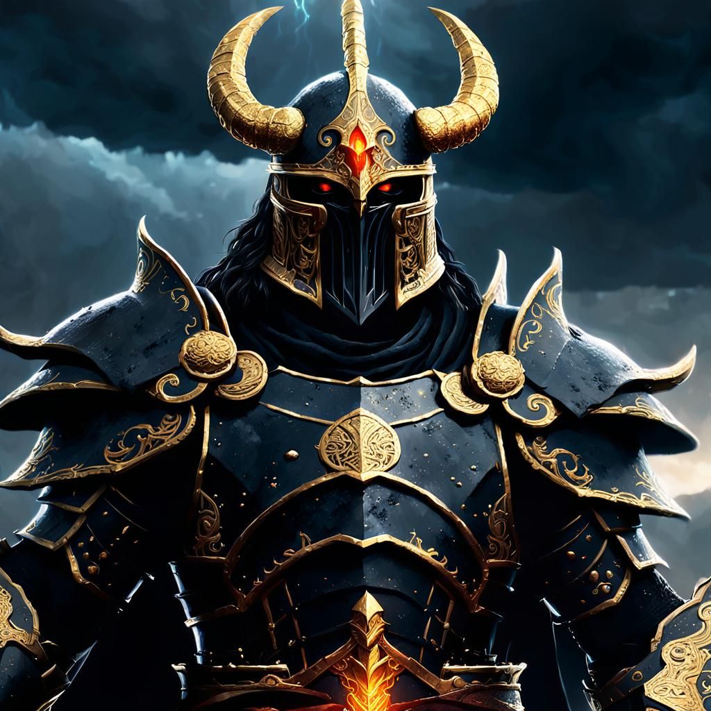 Dark God Emerges from Ominous Clouds in Epic Fantasy Concept...