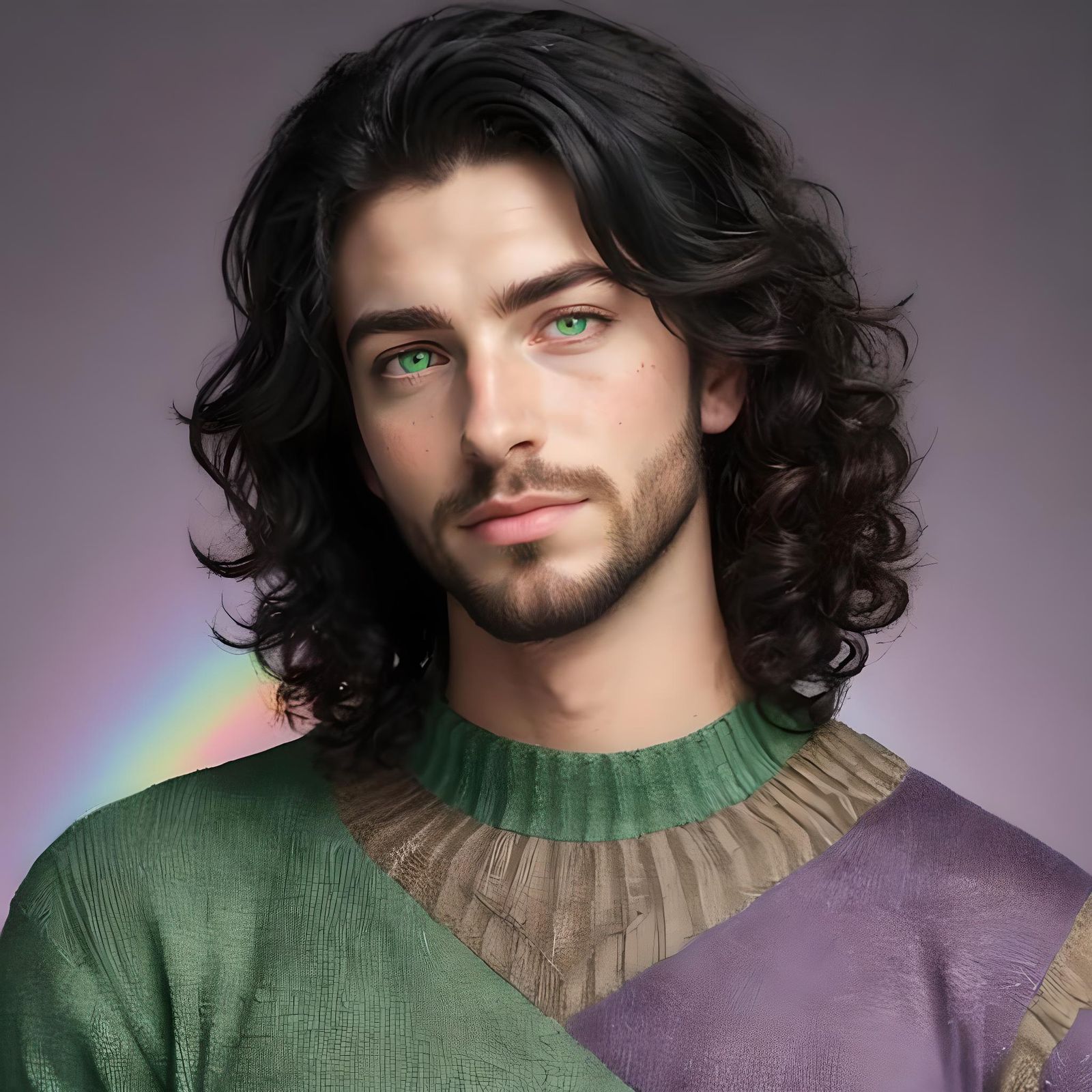 Charming Cajun Young Man with Feminine Green Eyes