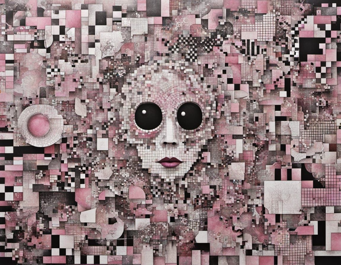 Mythic Abstract Painting of a Surreal Twilight Scene