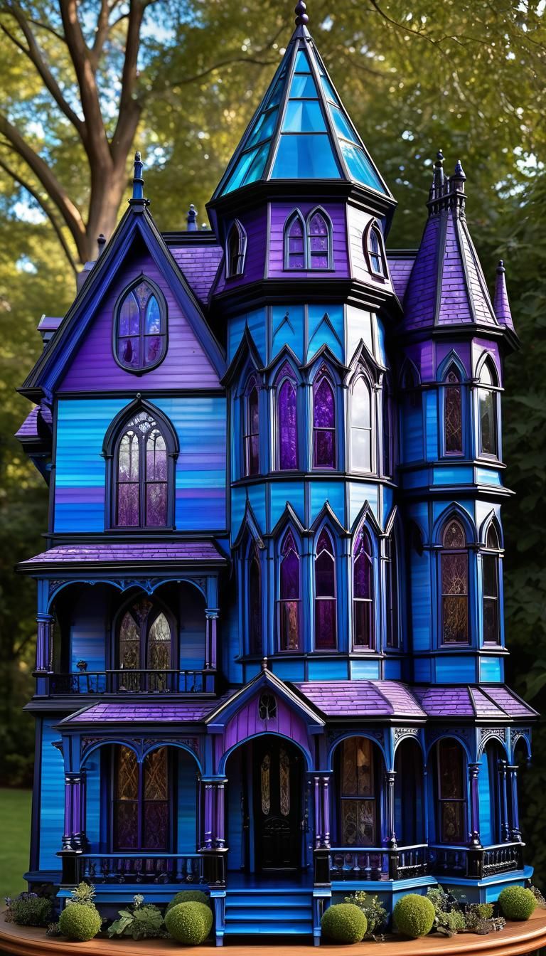 Elegant Victorian Gothic Dollhouse Portrait