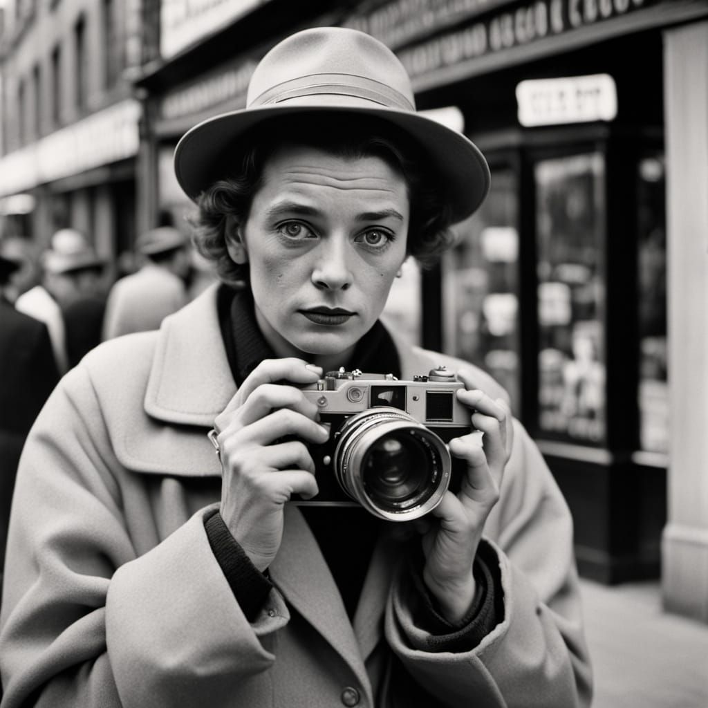 London Street Life in Film Noir Style