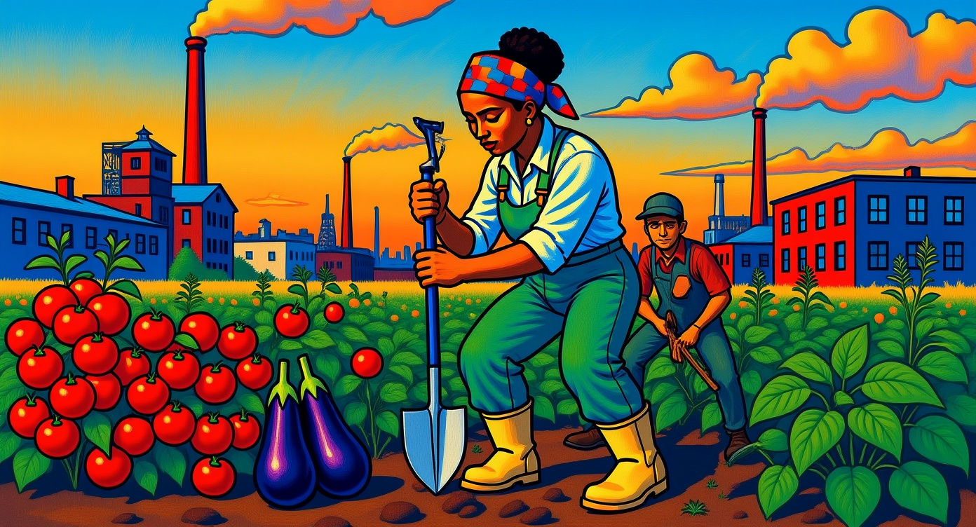 Urban Garden: An Oil Painting Inspired by Rackstraw Downes