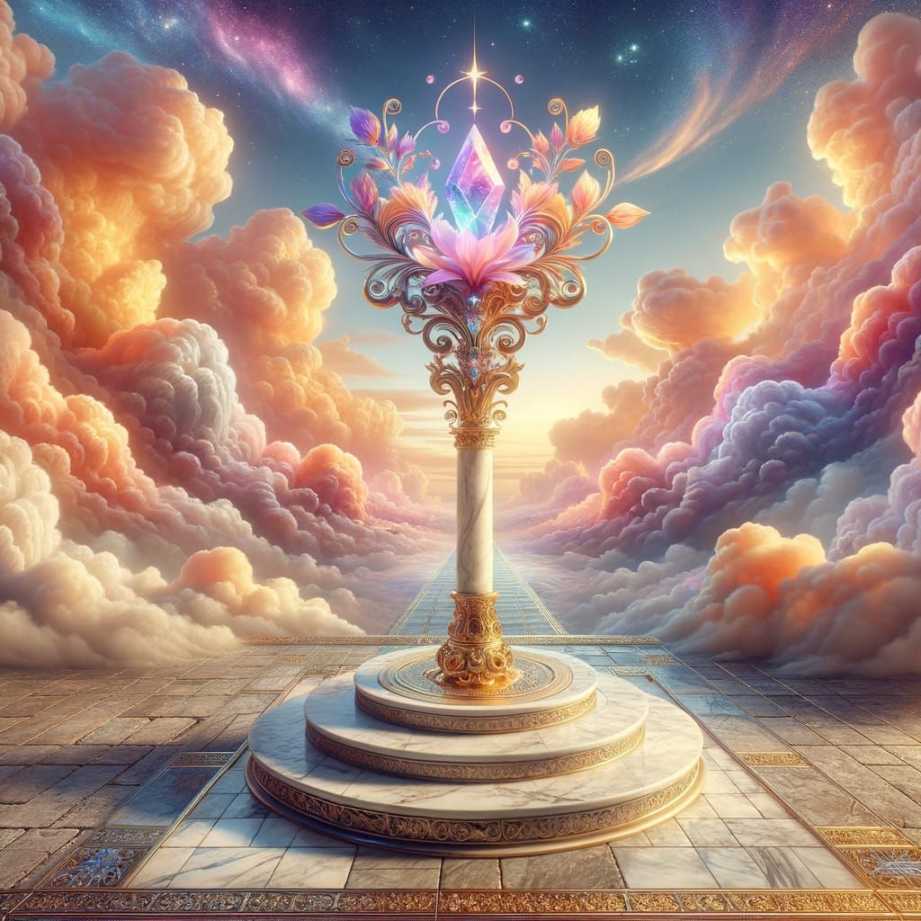 Ornate Scepter with Unicorn Horn Radiating Aura