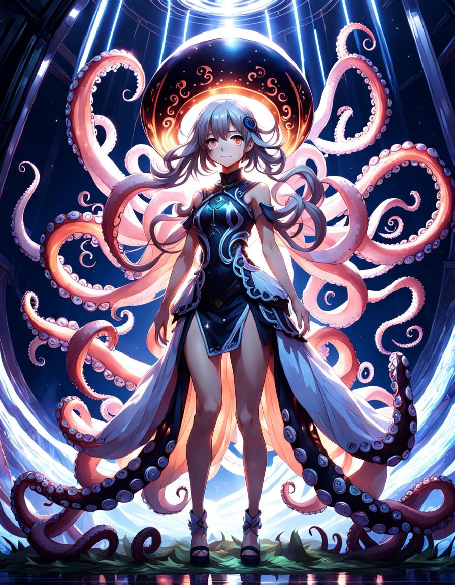 Cute Anime Octopus Girl Portrait