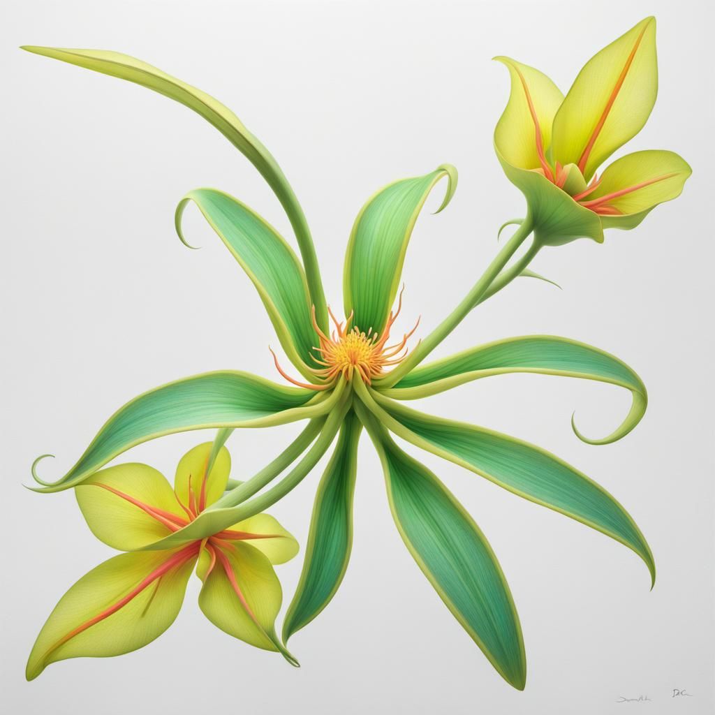 Extraterrestrial Flower Blooms in Neon Hues