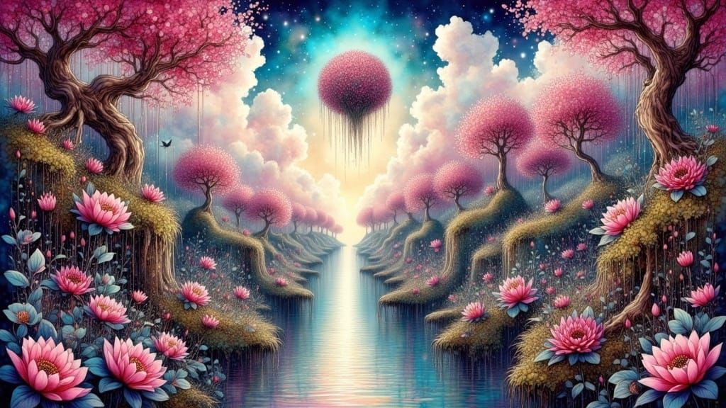 Surrealist Masterpiece with Optical Illusion