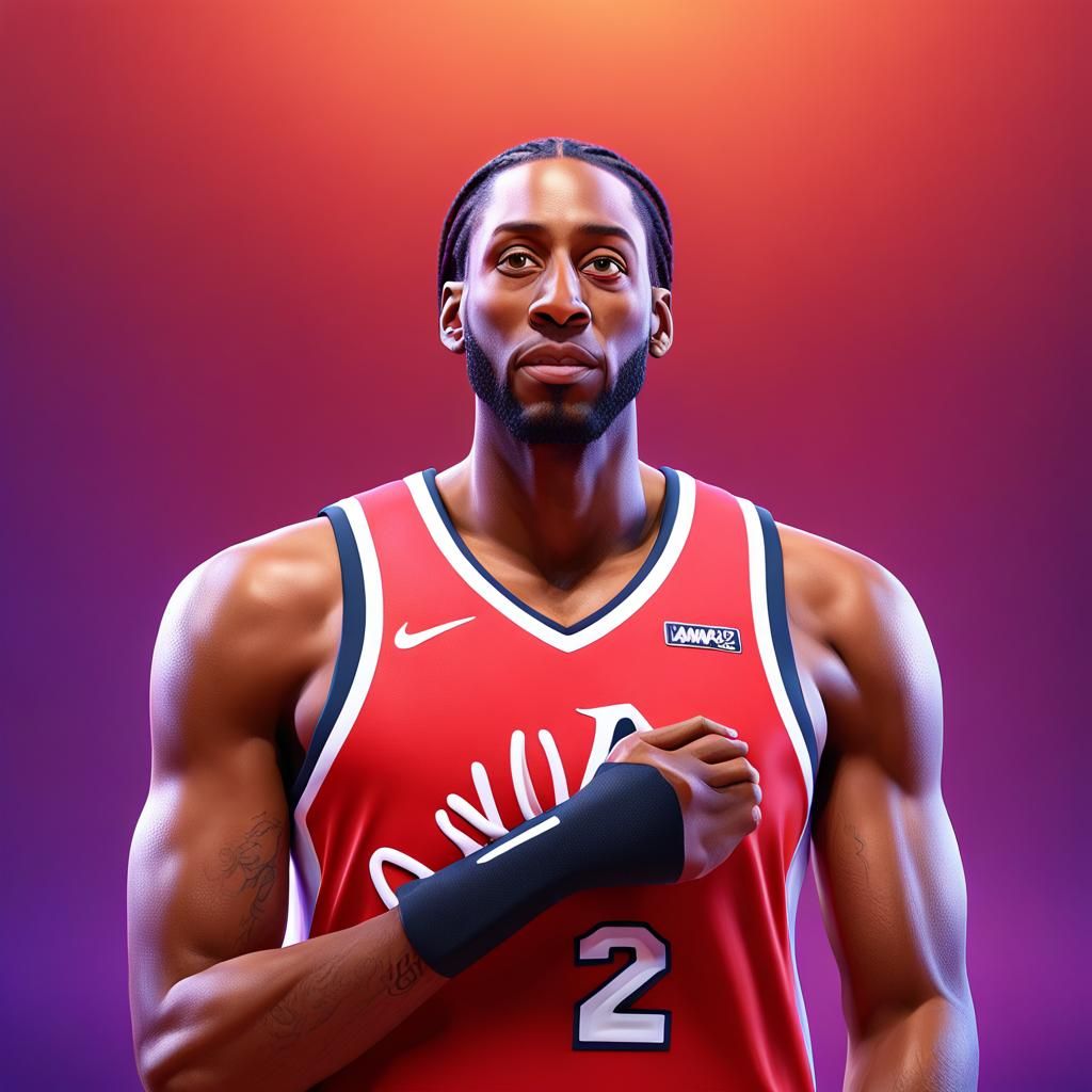 Kawhi Leonard in Vibrant, Cinematic 3D Concept Art