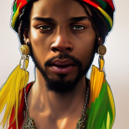 Rastaman in Vibrant Regalia