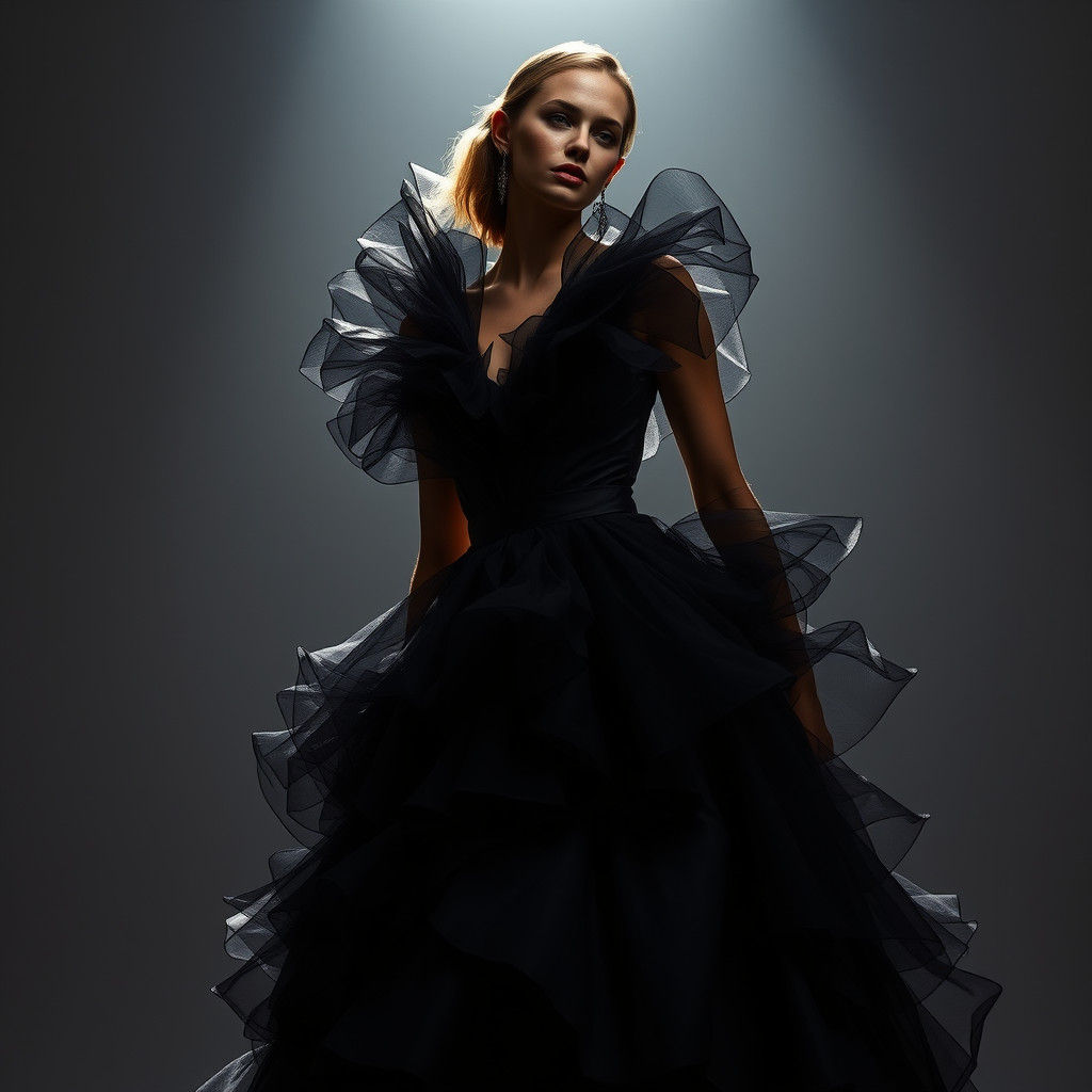Dramatic Haute Couture Portrait in Harsh Light