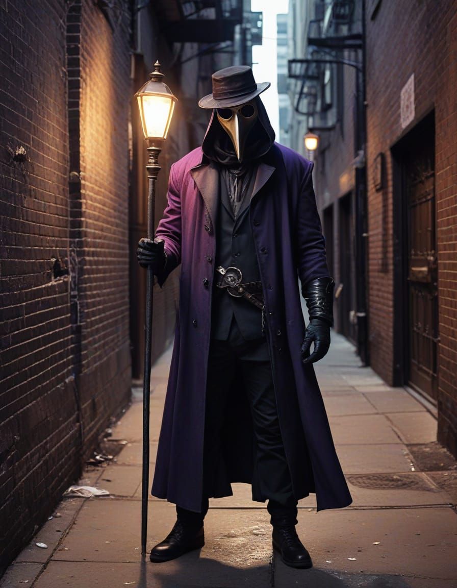 Reanimated Plague Doctor in Chicago Alley