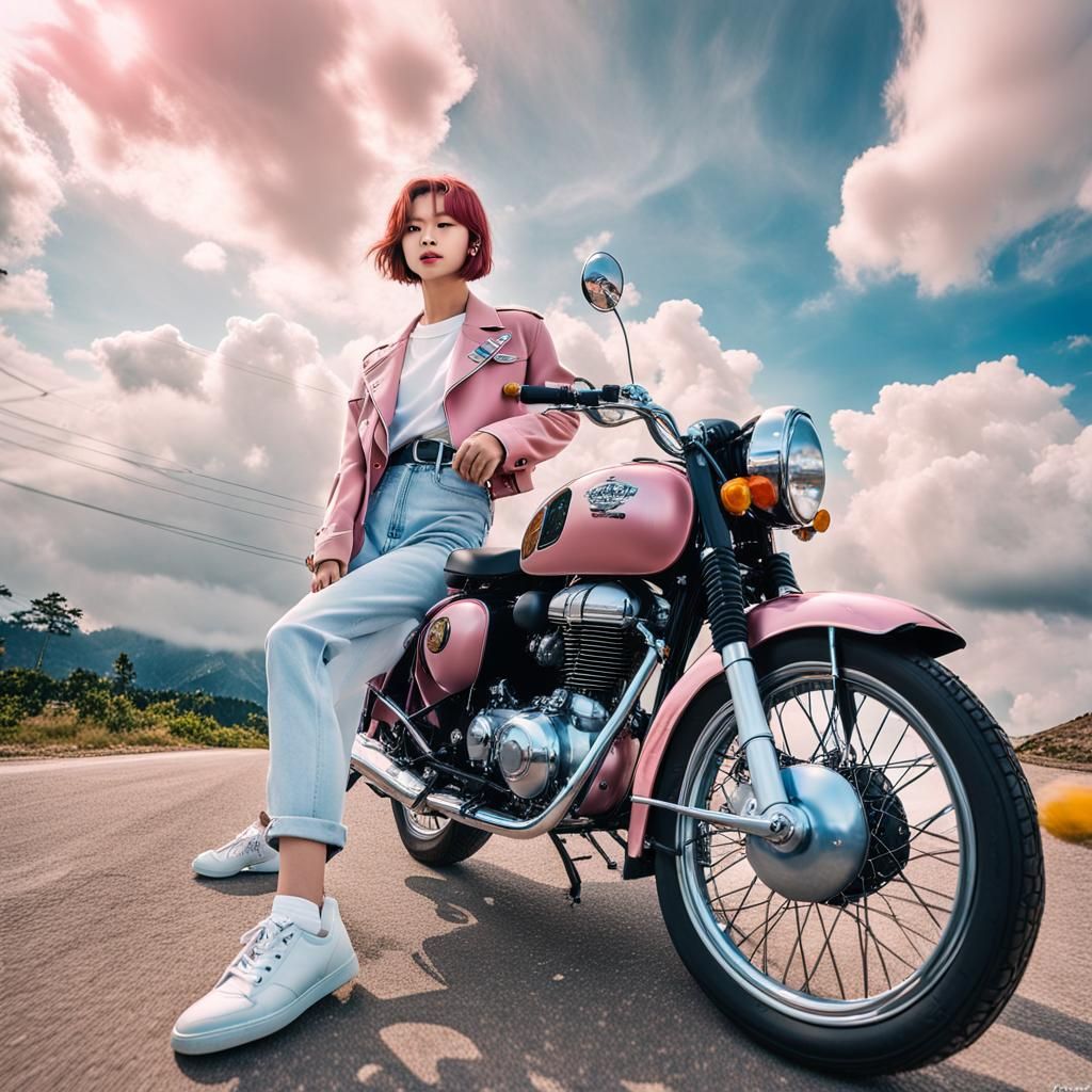 Epic Cinematic K-pop Girl Yoo Jeongyeon Riding Royal Enfield...