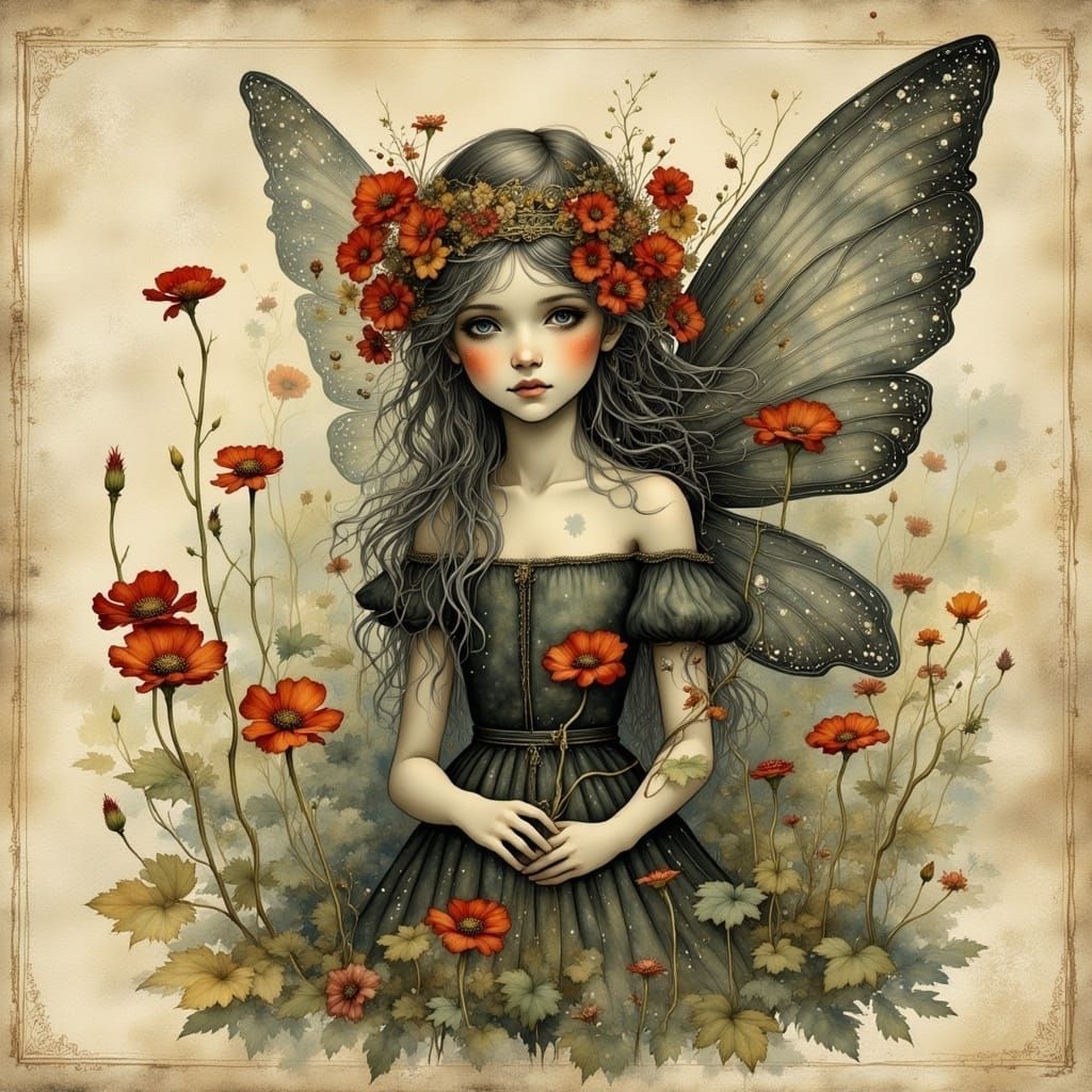 Whimsical Black Fairies in Flux