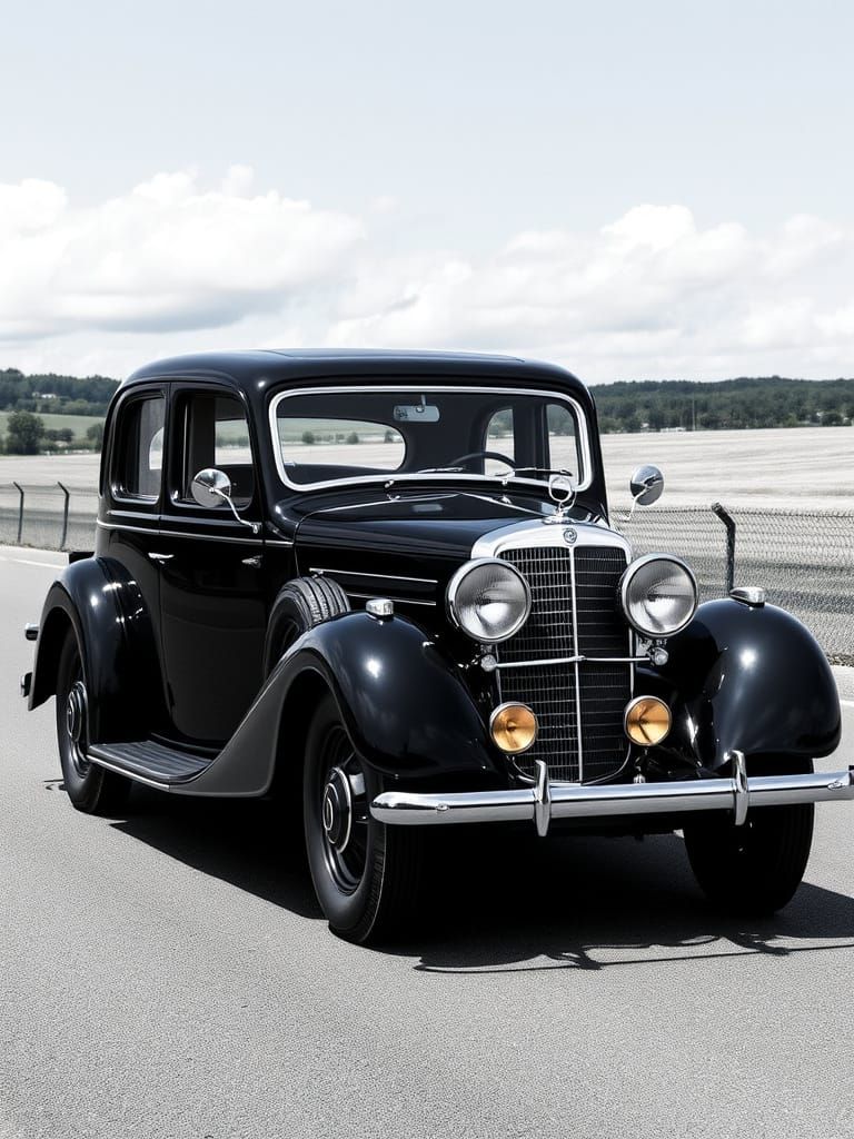 1936 Mercedes-Benz W28 in Manga Style