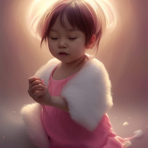 Cute Asian Sisters Playing with Puppy in Vibrant Portrait