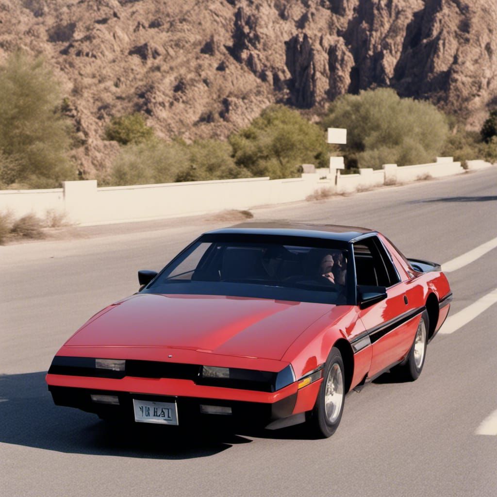 80s Retro Futuristic Car Chase Scene