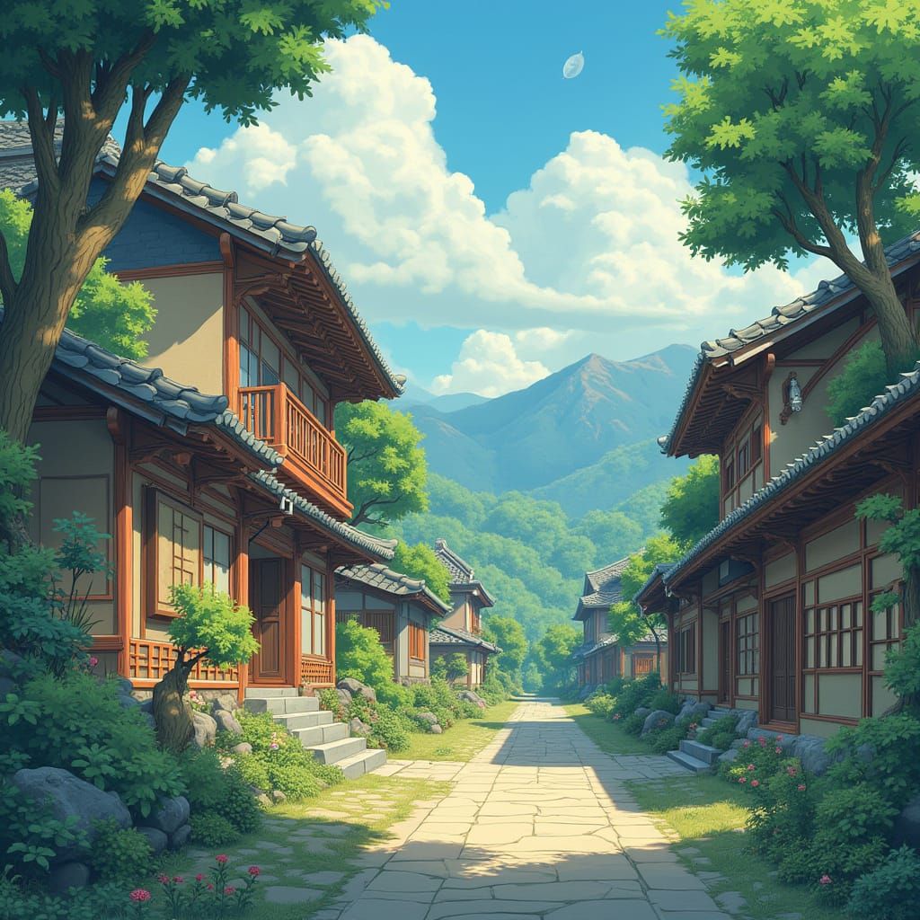 Whimsical Japanese Dreamscapes in Miyazaki Style