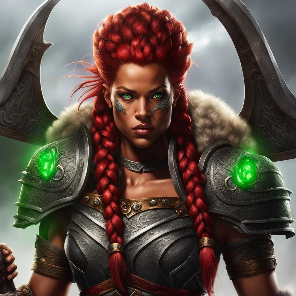 Female Storm Goliath Barbarian Gladiator in Hyperrealistic F...