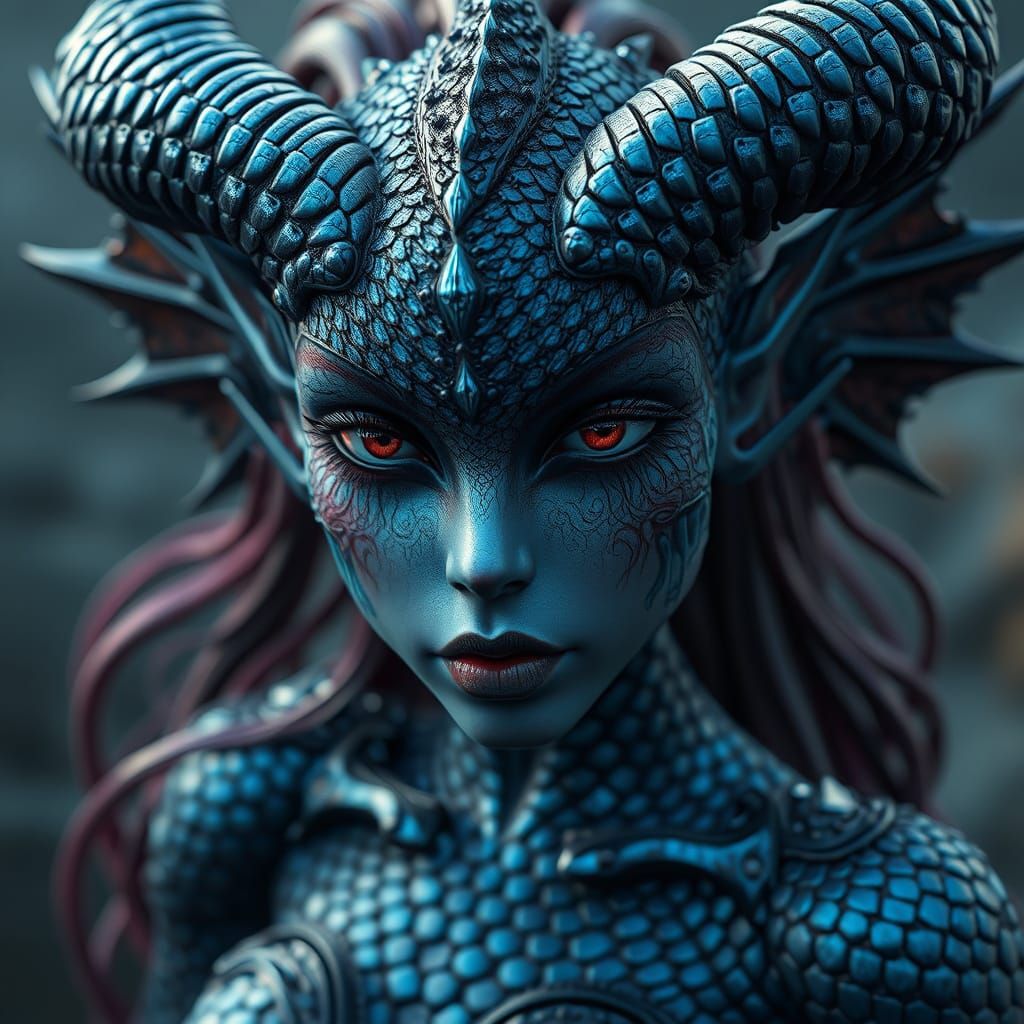 Surreal Queen of Darkness, Little Mermaid Demon Hybrid, in C...