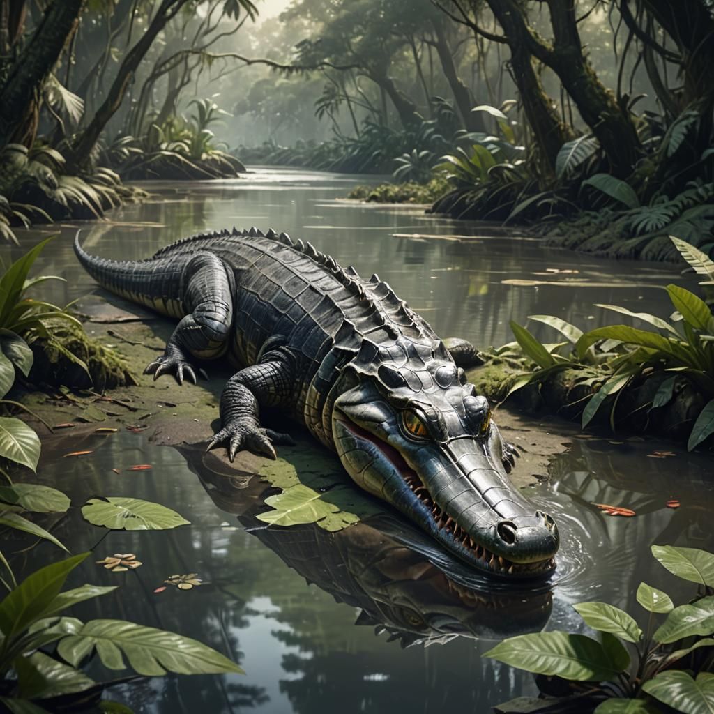 Enigmatic Alligator Emerges from Jungle Depths