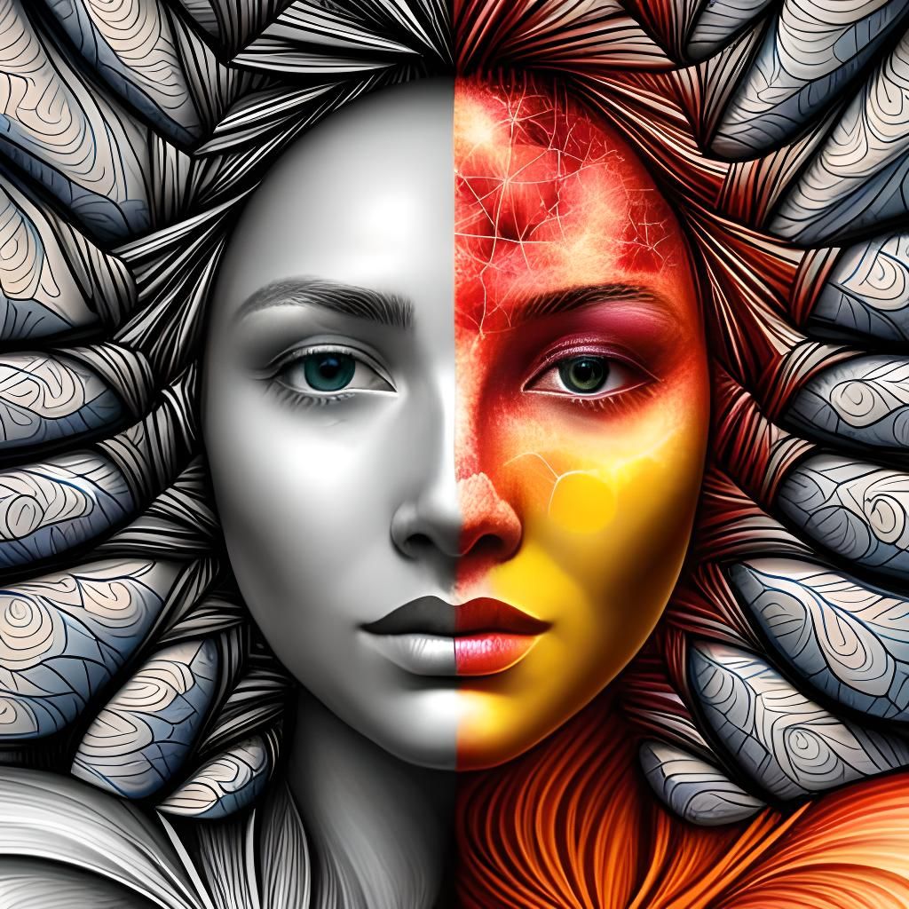 Fractured Surreal Fruit Portrait