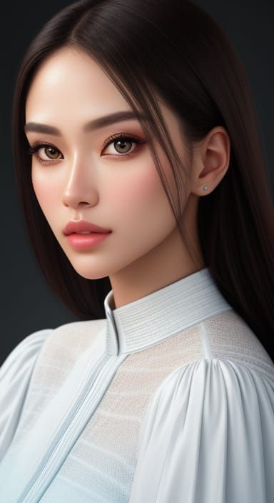 Hyper-Realistic Close-Up Portrait of a Woman