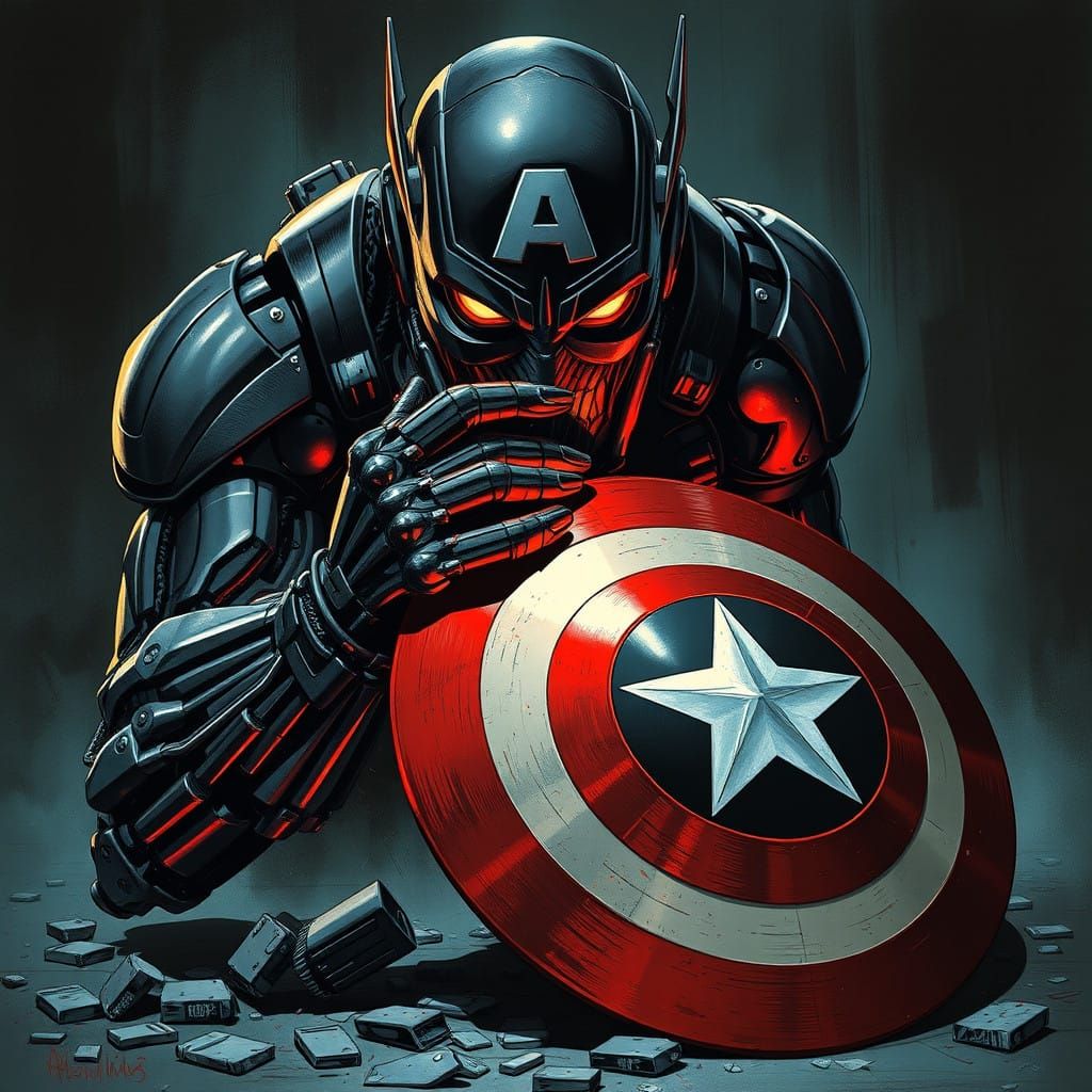 Ultron Triumphs Over Captain America in a Dark, Ominous Scen...