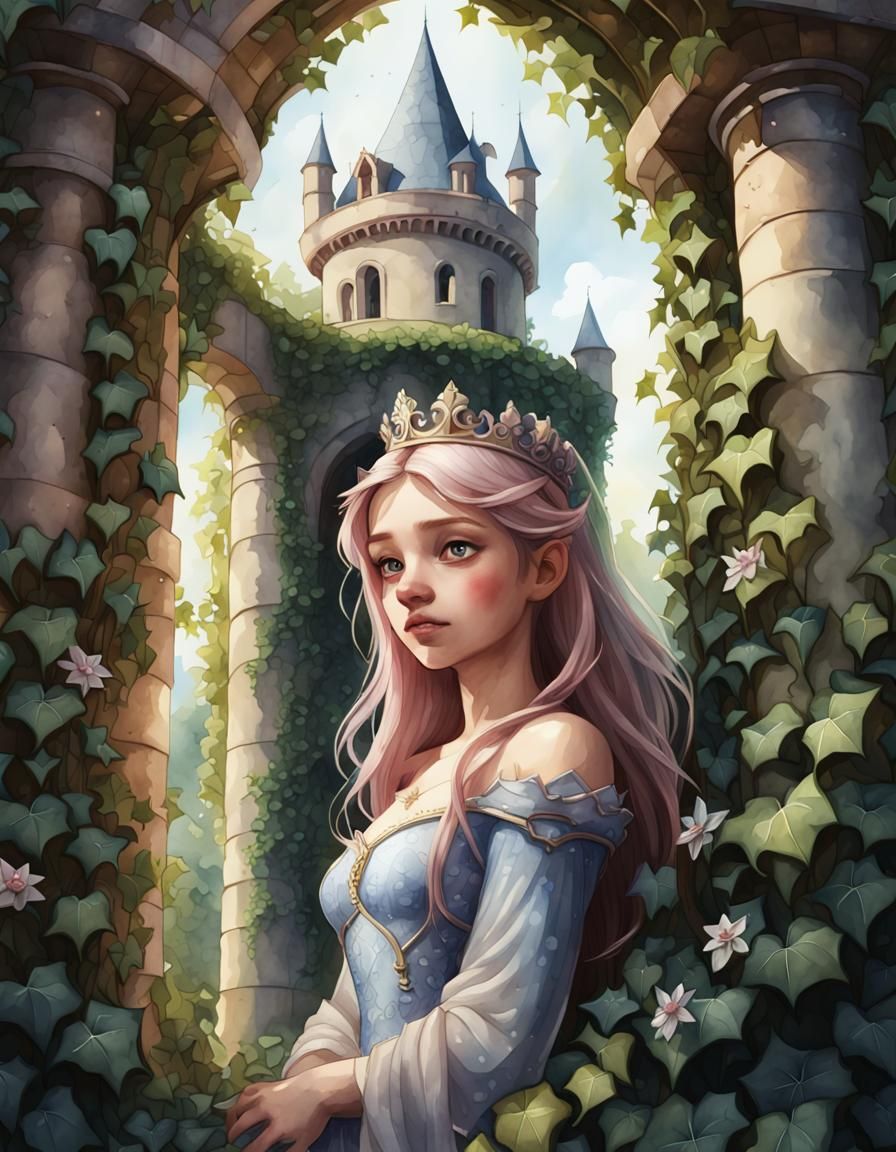A Watercolor Princess Trapped in a Gothic Tower