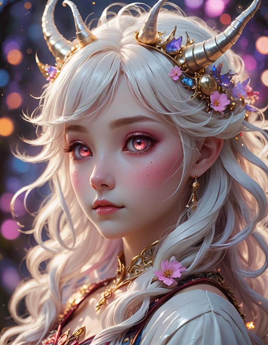 Magical White-Haired Creature Evolves into a Brilliant Being