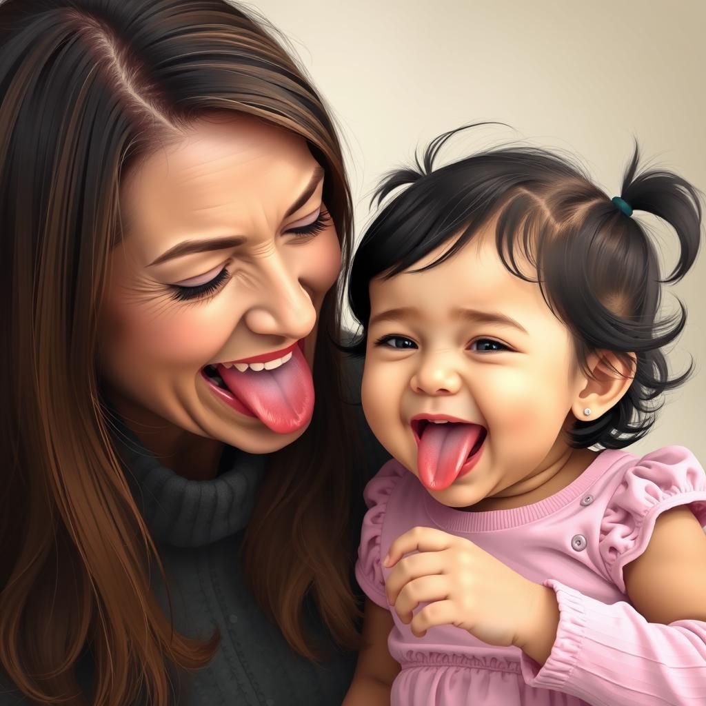 Playful Mother and Daughter Share a Laugh