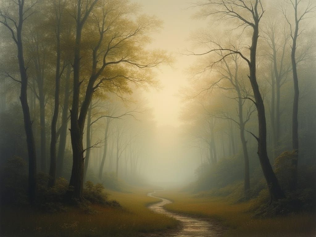 Ethereal Barbizon Forest Dawn