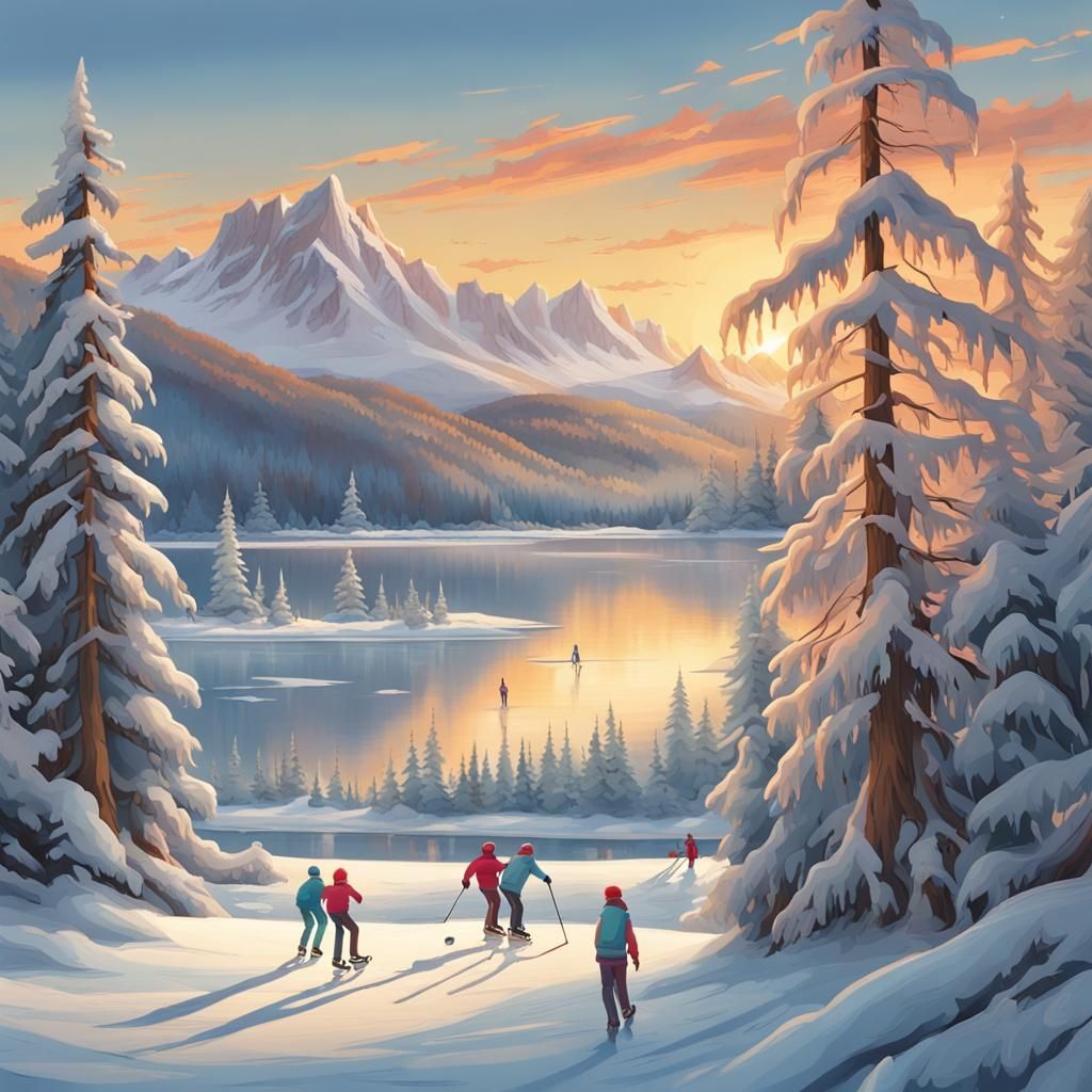 Winter Wonderland in Oil Painting