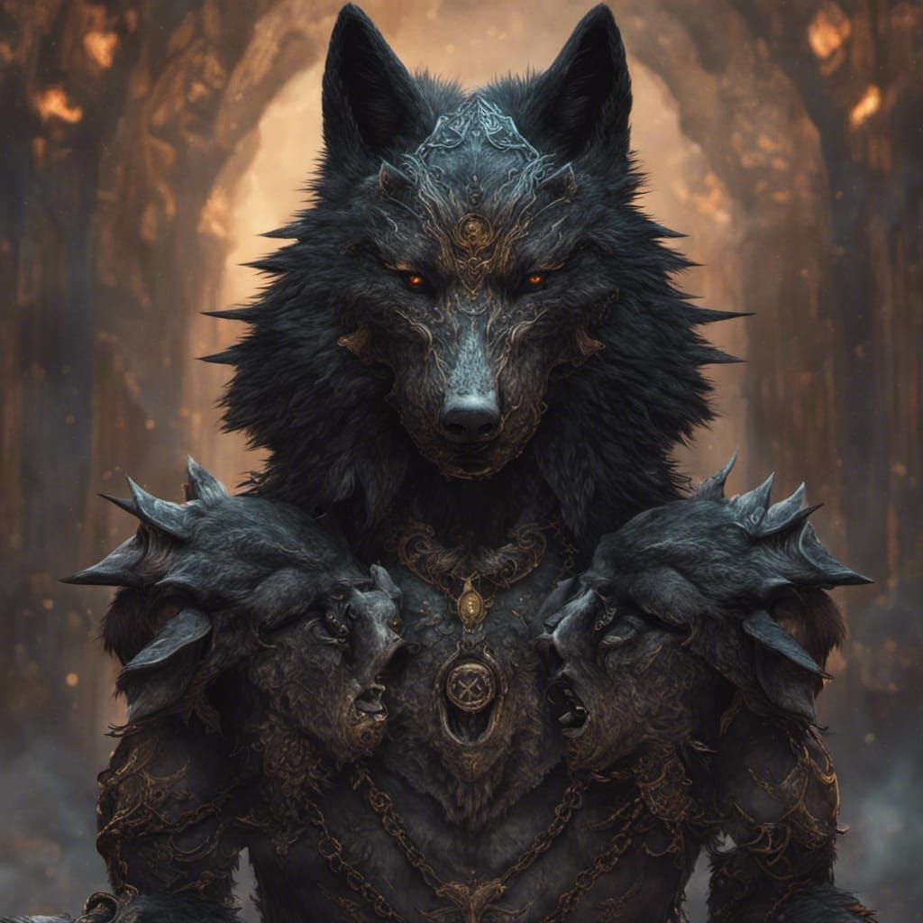 Fantastical Twin Wolf Wears Heavy Metal Mask in Dazzling Mat...