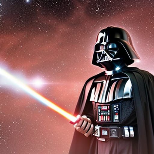 Darth Vader in a Cosmic Starfield, Center of Frame