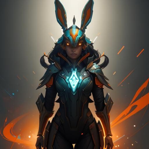 Heroic Bunny in Triadic Color Scheme Concept Art