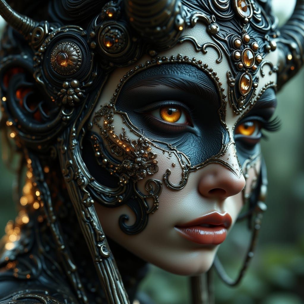 Beautiful Ebony & Ivory Demon with Palladium Accents