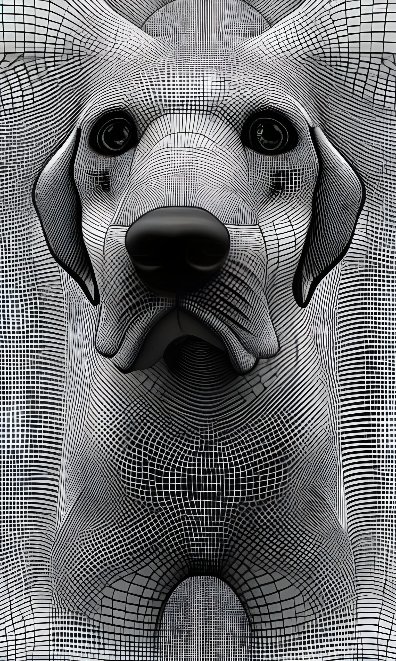 Hyperrealistic 3D Black and White Fractal Portrait of a Huma...