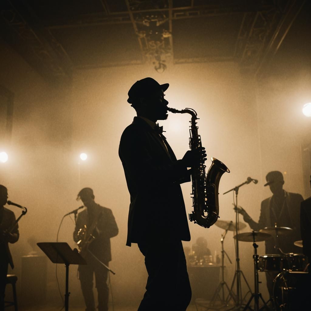 Saxophonist in Dark Academia Silence